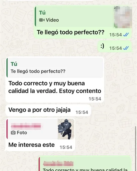 Mensaje de un cliente